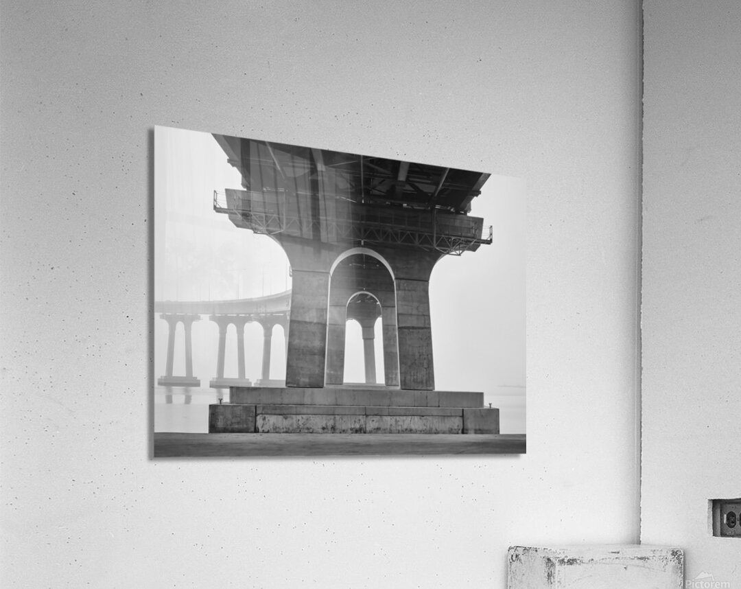 Coronado Bay Bridge Pylons Monochrome Acrylic Print