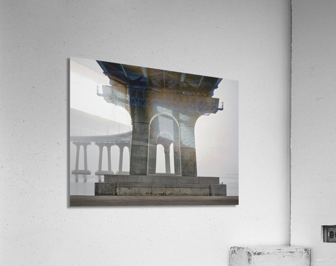 Coronado Bay Bridge Pylons Color Acrylic Print
