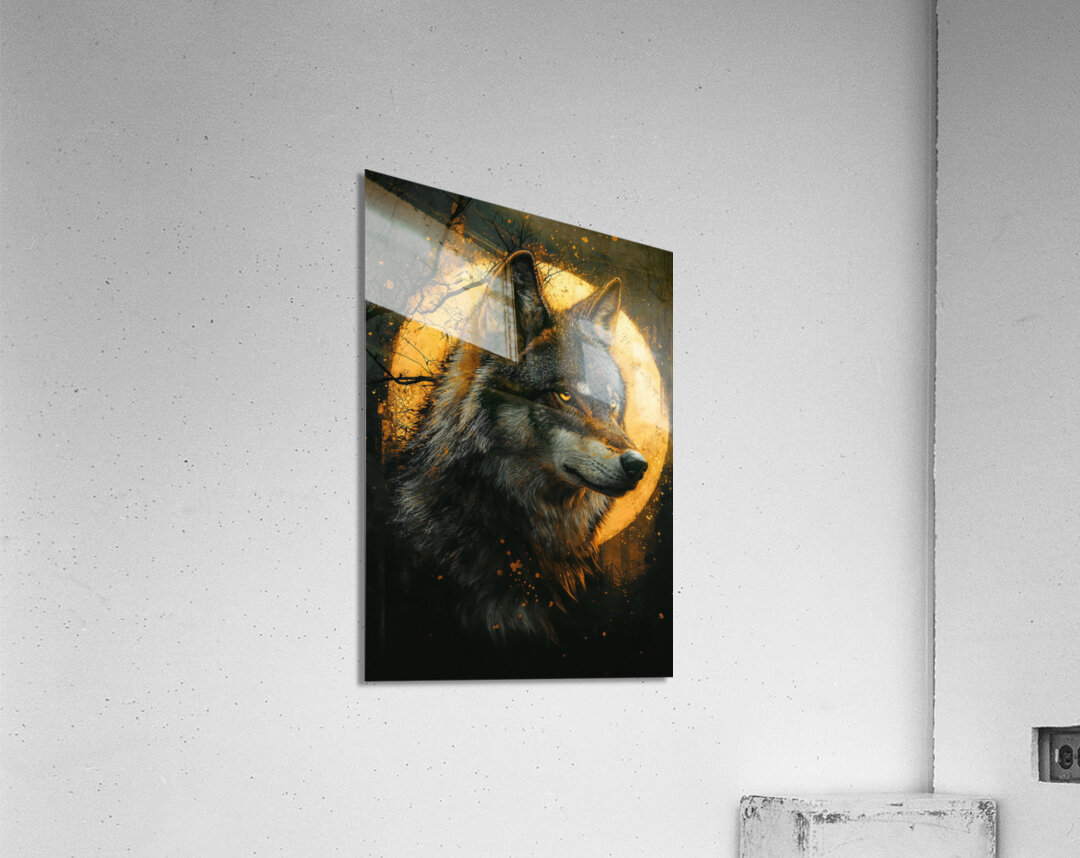 Mystic Wolf Under the Moon Acrylic Print
