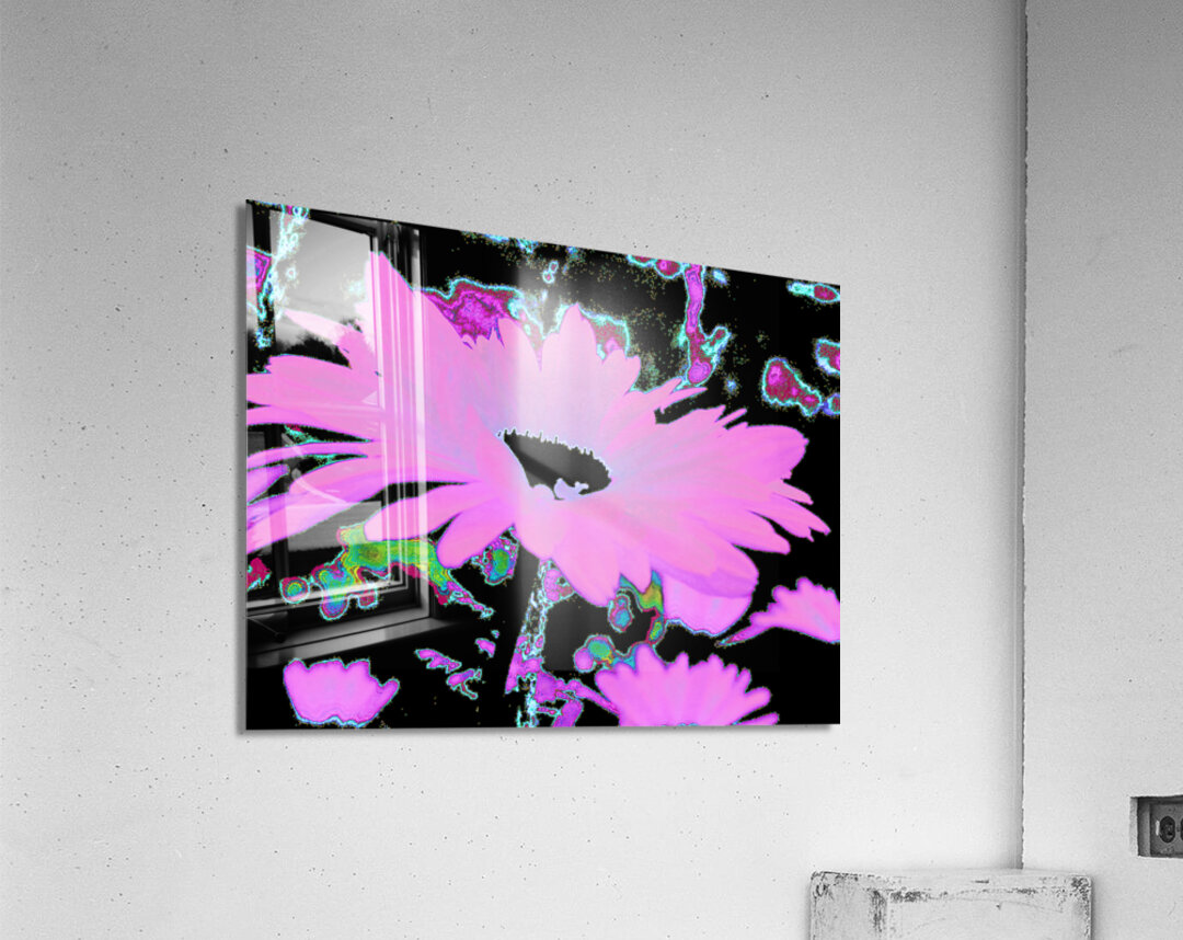 Abstract Surreal Neon Daises  Acrylic Print