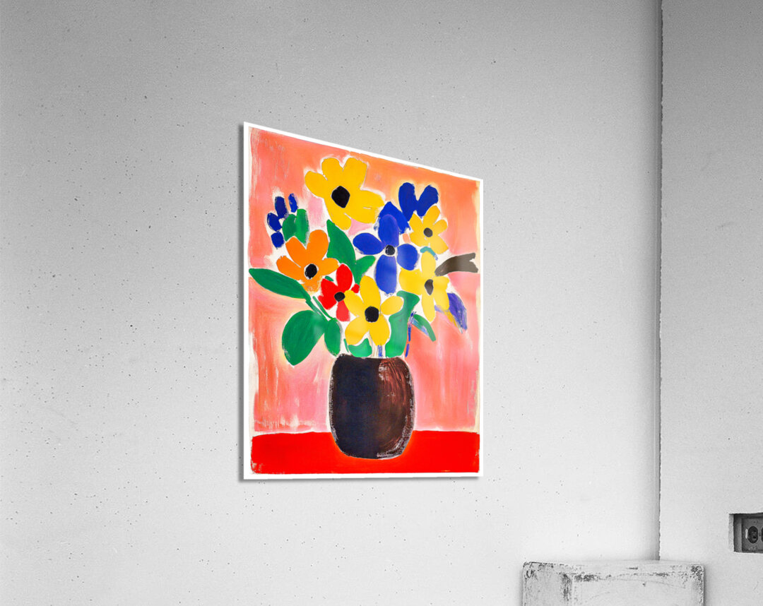 Abstract Vase of Bright Flowers Acrylic Print