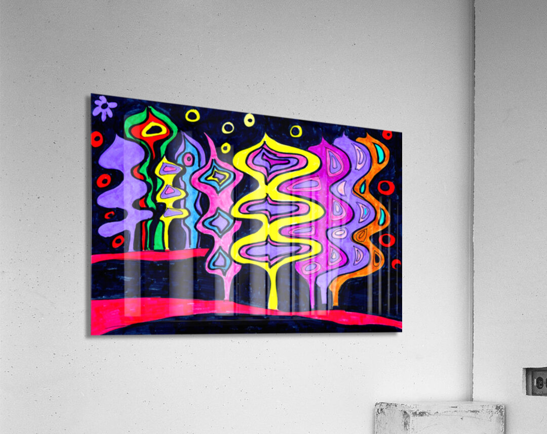 Abstract Neon Woodland Acrylic Print