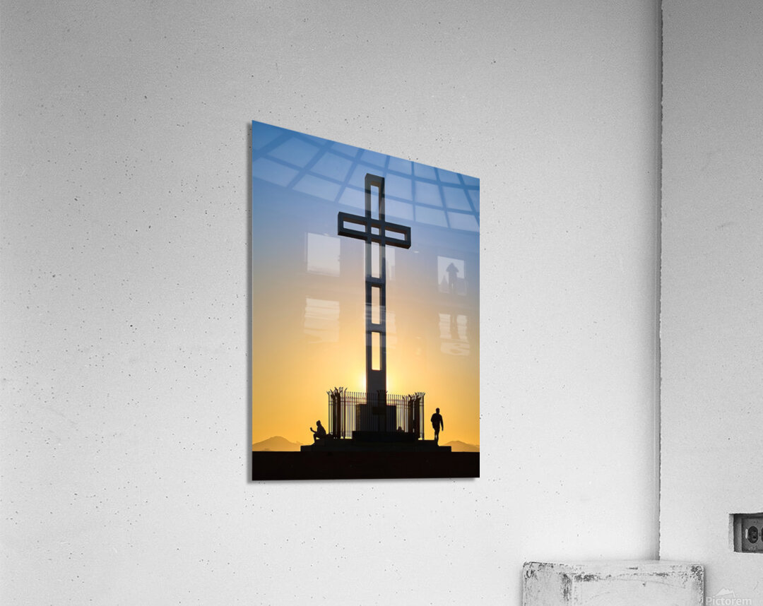 Mt Soledad Cross Silhouettes at Sunrise Acrylic Print