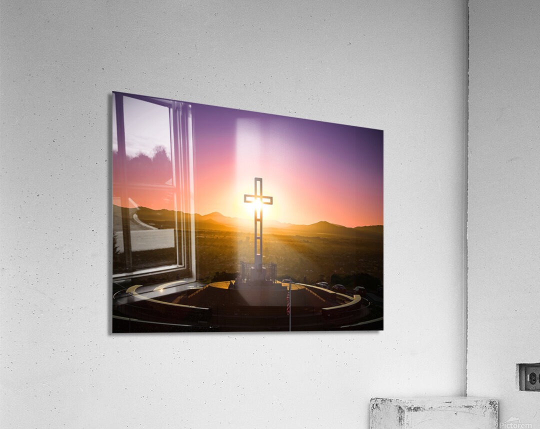 Sunrise Through The Cross Mt. Soledad La Jolla Acrylic Print