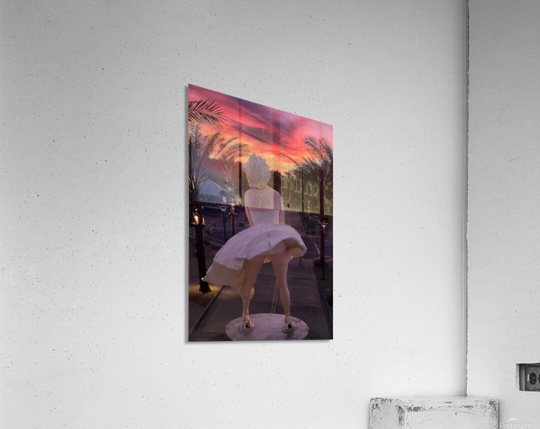 Palm Springs Statue Observing Sunrise Acrylic Print