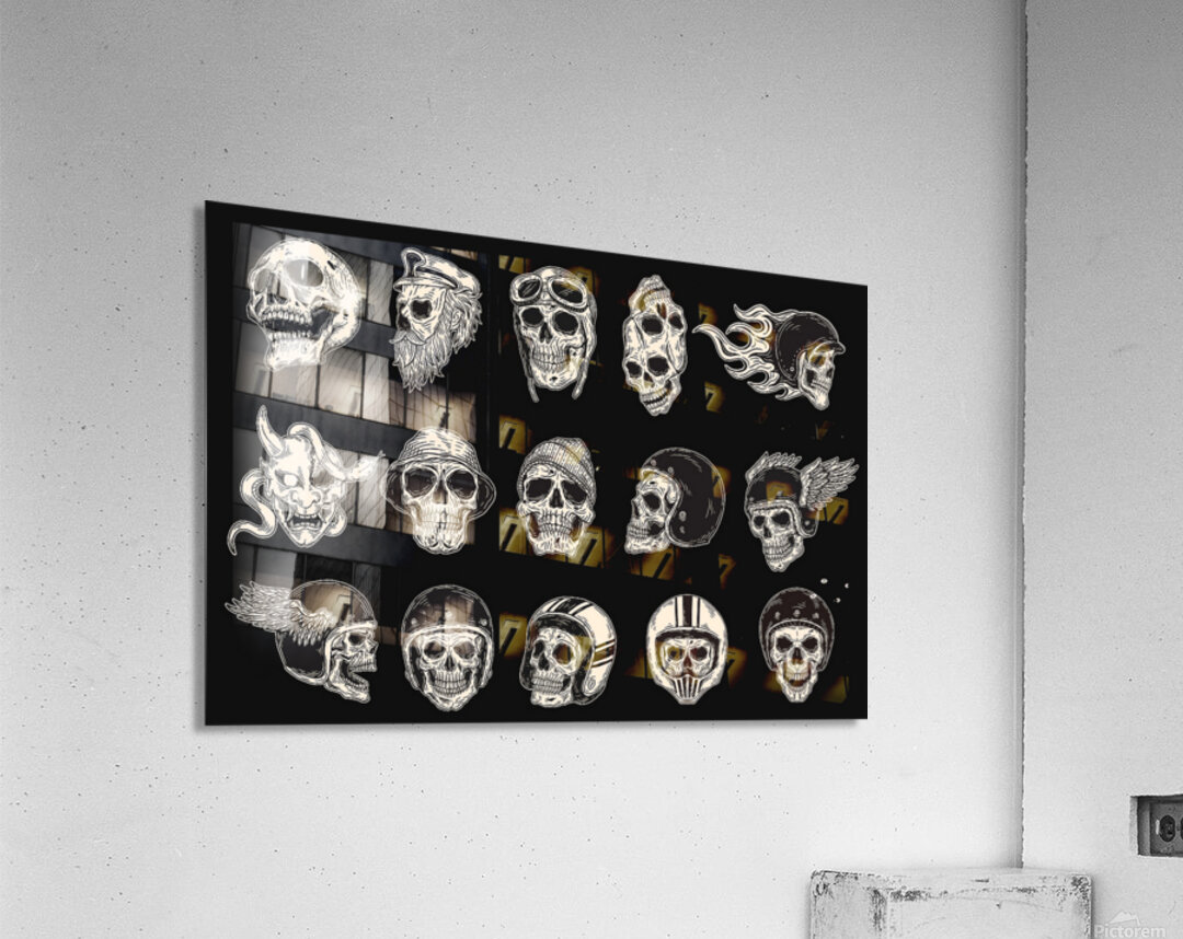 Skull Rider Helmet Head Acrylic Print