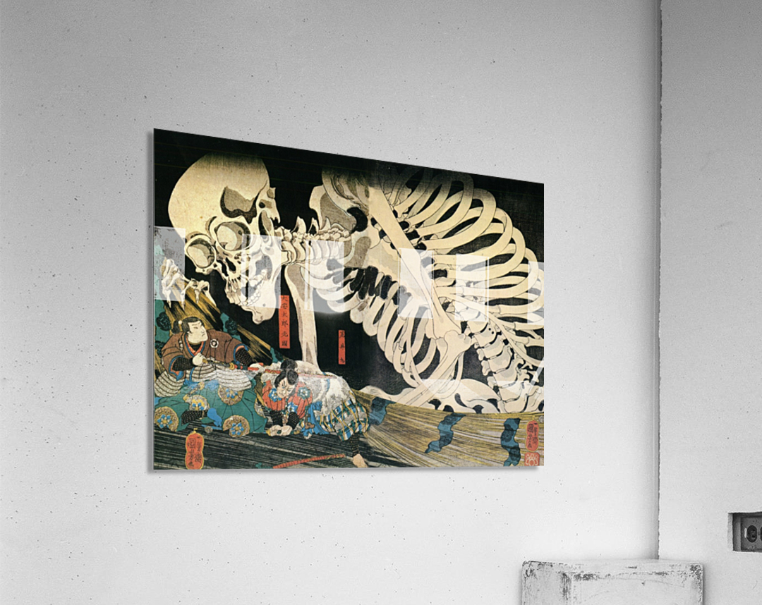 Mitsukini Defying the Skeleton by Utagawa Kuniyoshi Wall Art