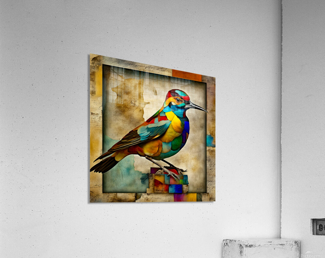 BIRD OF MANY COLORS 3D Acrylic Print