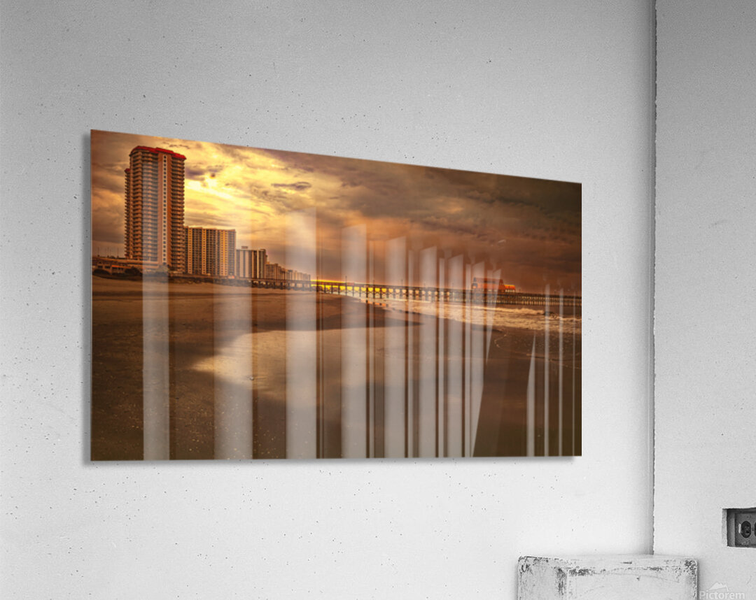 Myrtle Beach Wood Apache Pier at Sunrise Acrylic Print