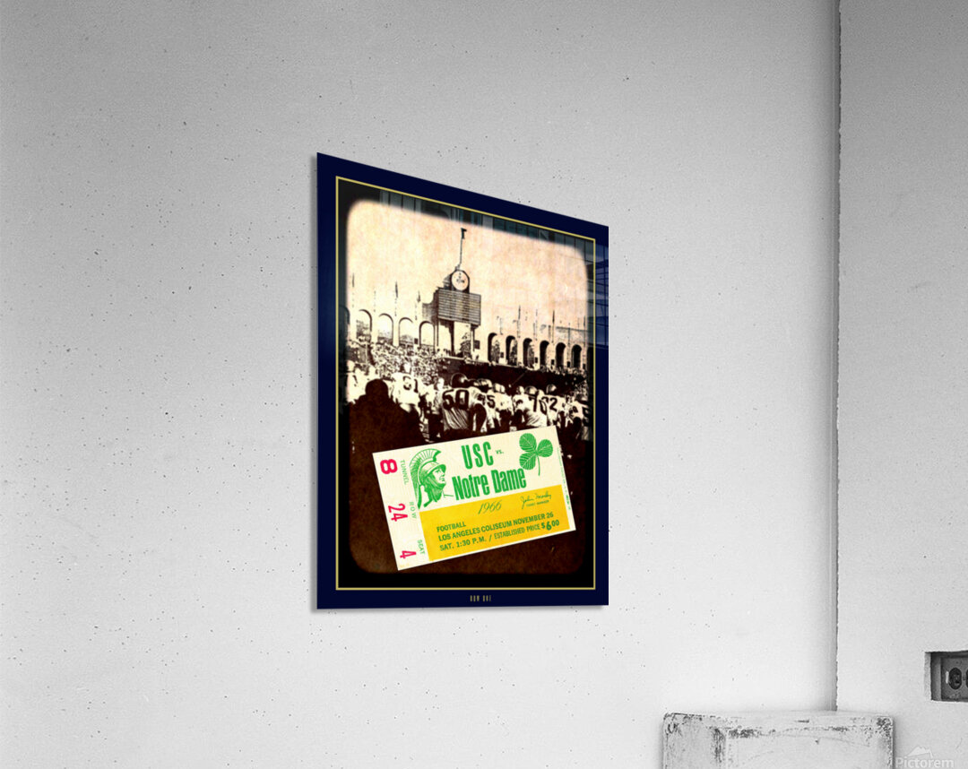 1966 Notre Dame at USC Ticket and Photo Acrylic Print