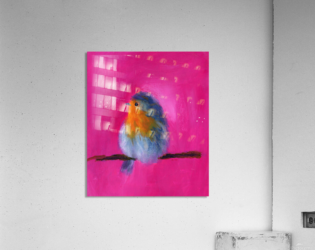 Little Robin acrylic painting Acrylic Print