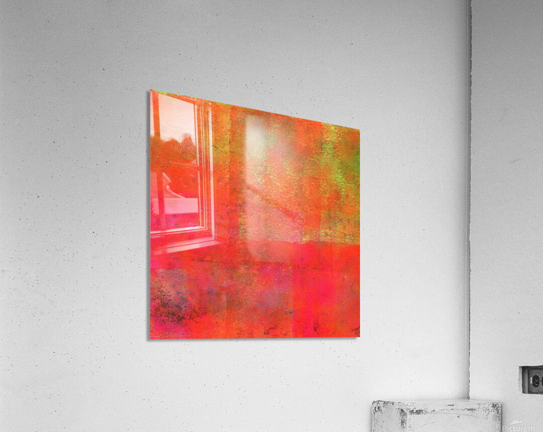 Square apple abstract acrylic painting Acrylic Print