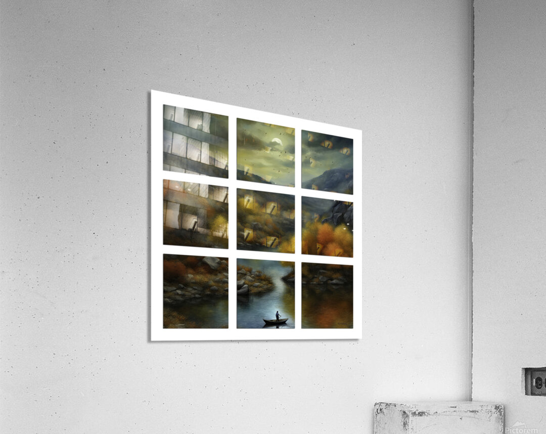 ZIG ZAG RIVER.  9 PANEL Acrylic Print