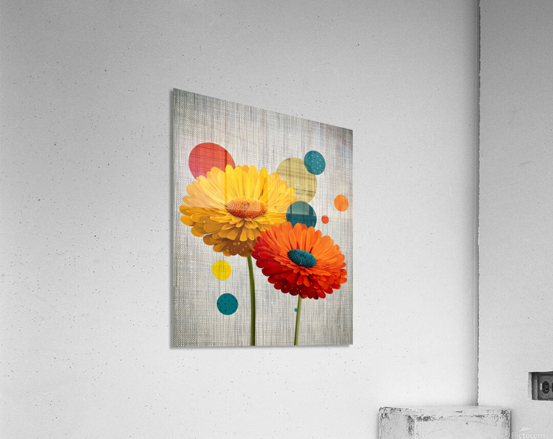 Daisy Pop – Modern Floral Art Print Acrylic Print