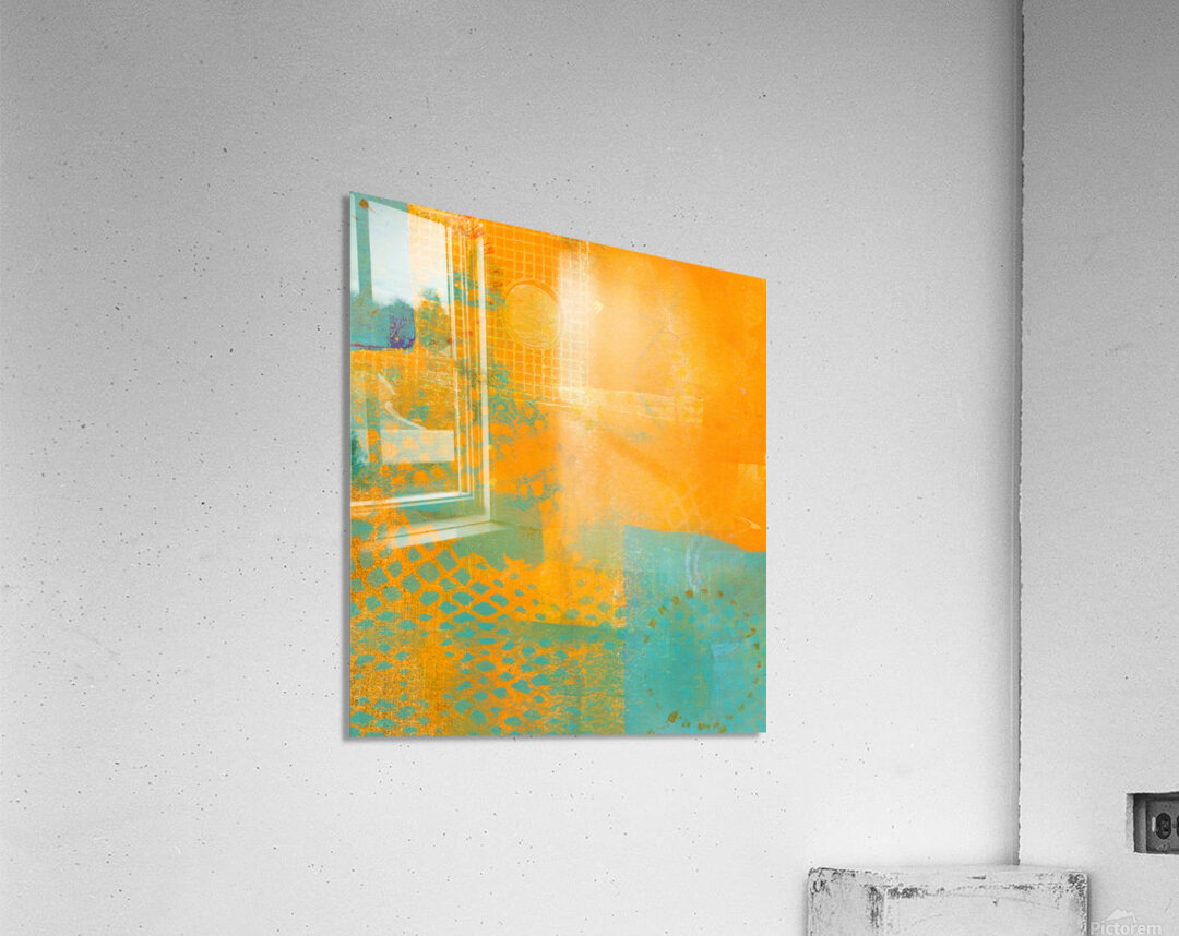 Golden sunrise abstract acrylic painting  Acrylic Print