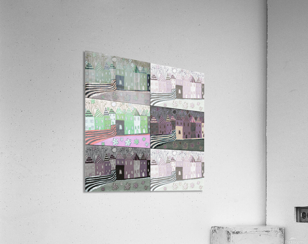 Abstract Village Life Acrylic Print