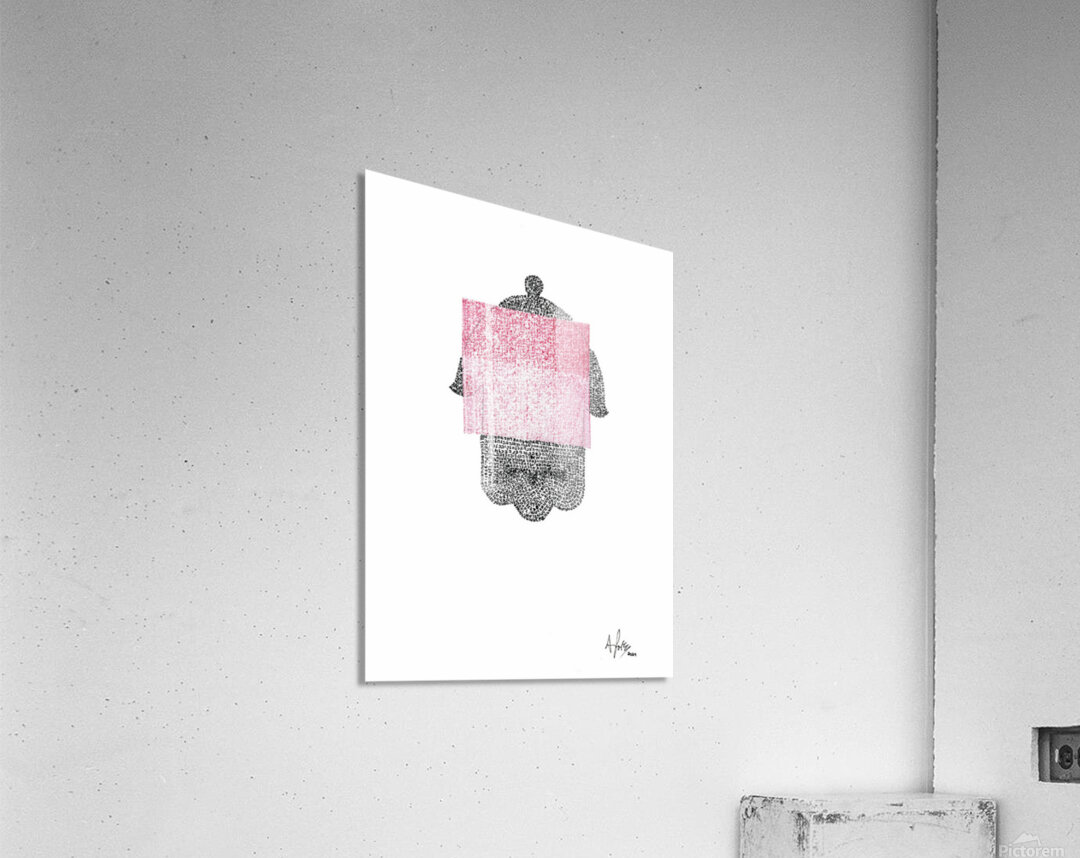 Hamsa Micro-Blessing with a Red Rolled Texture Acrylic Print