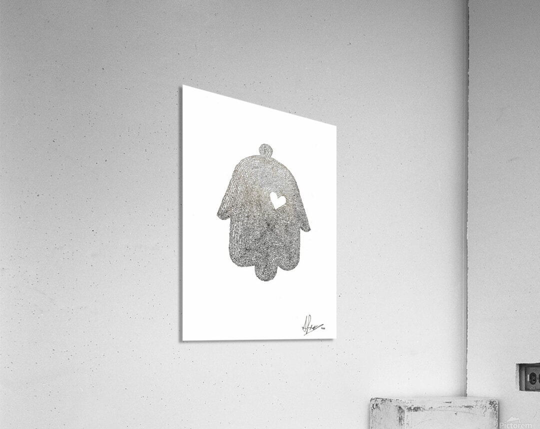 Hamsa Mircro-Blessing with a Heart v2 Acrylic Print