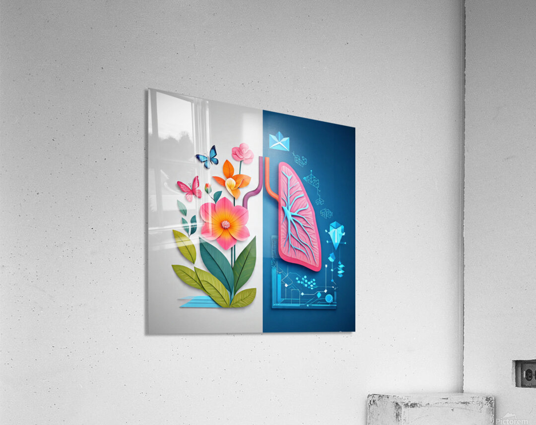 Medical Illustration of Human Lungs – Clinic Wall Poster Acrylic Print