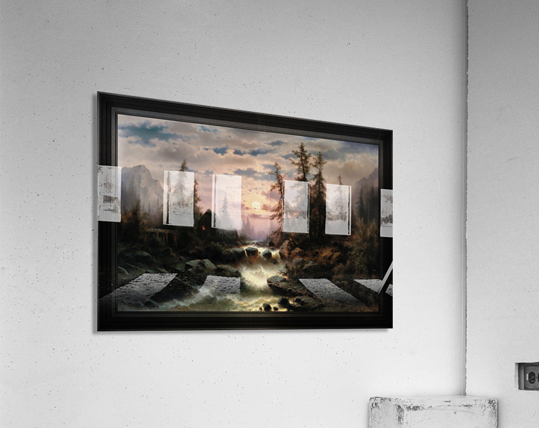 Mountain Stream in the Moonlight by Albert Rieger Acrylic Print