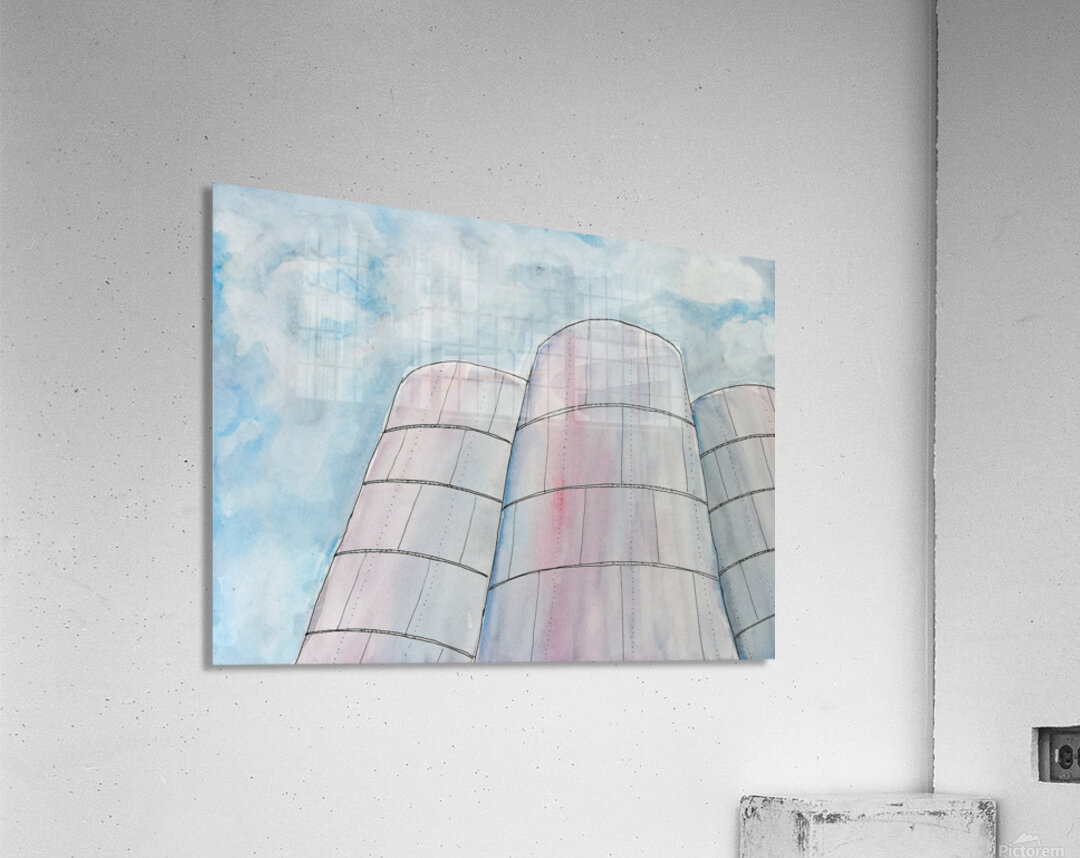 Grain Elevators in late day light Acrylic Print