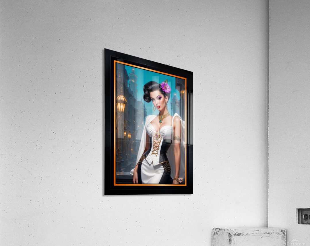 Baroque Beauty Valeriana Corvus Portrait Illustration Mesmerizing AI Concept Art by Xzendor7 Acrylic Print