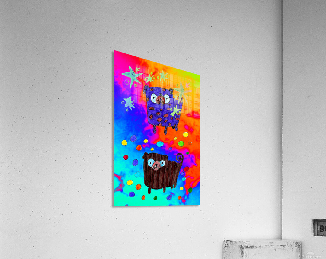 Abstract Cosmic Pugs Acrylic Print