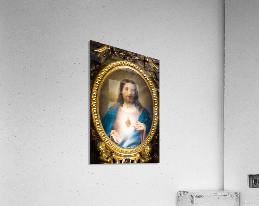 Bologna Italy   San Luca Sanctuary. Heart of Jesus Christ paint Acrylic Print