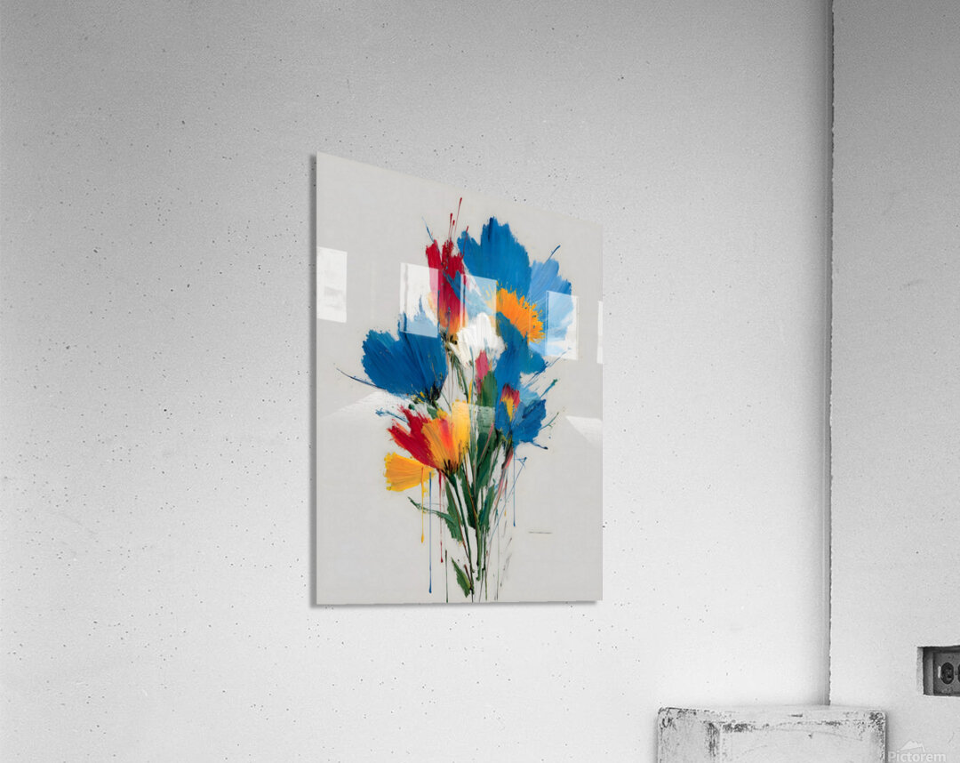 Primary Bloom – Abstract Floral Energy Print Acrylic Print