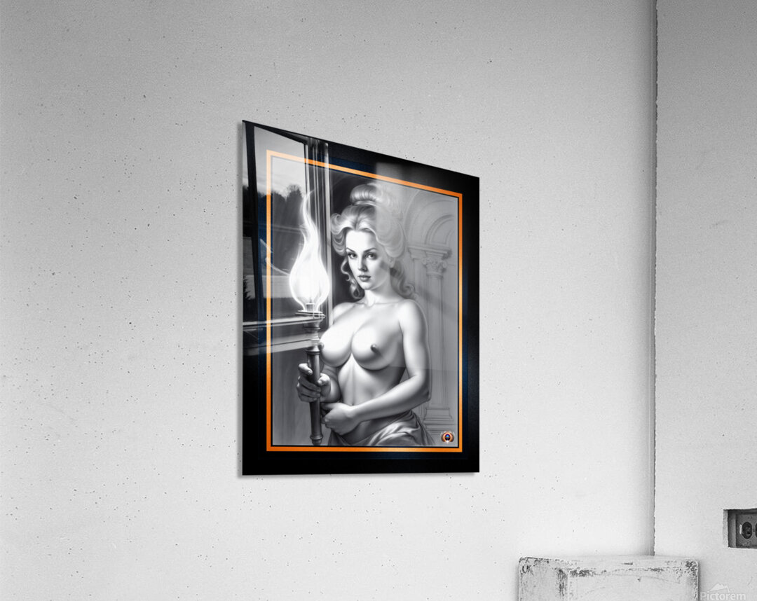 Graphite Study Portraiture Of Torchbearer Valeriana Aurelia Gorgeous AI Concept Art by Xzendor7 Acrylic Print