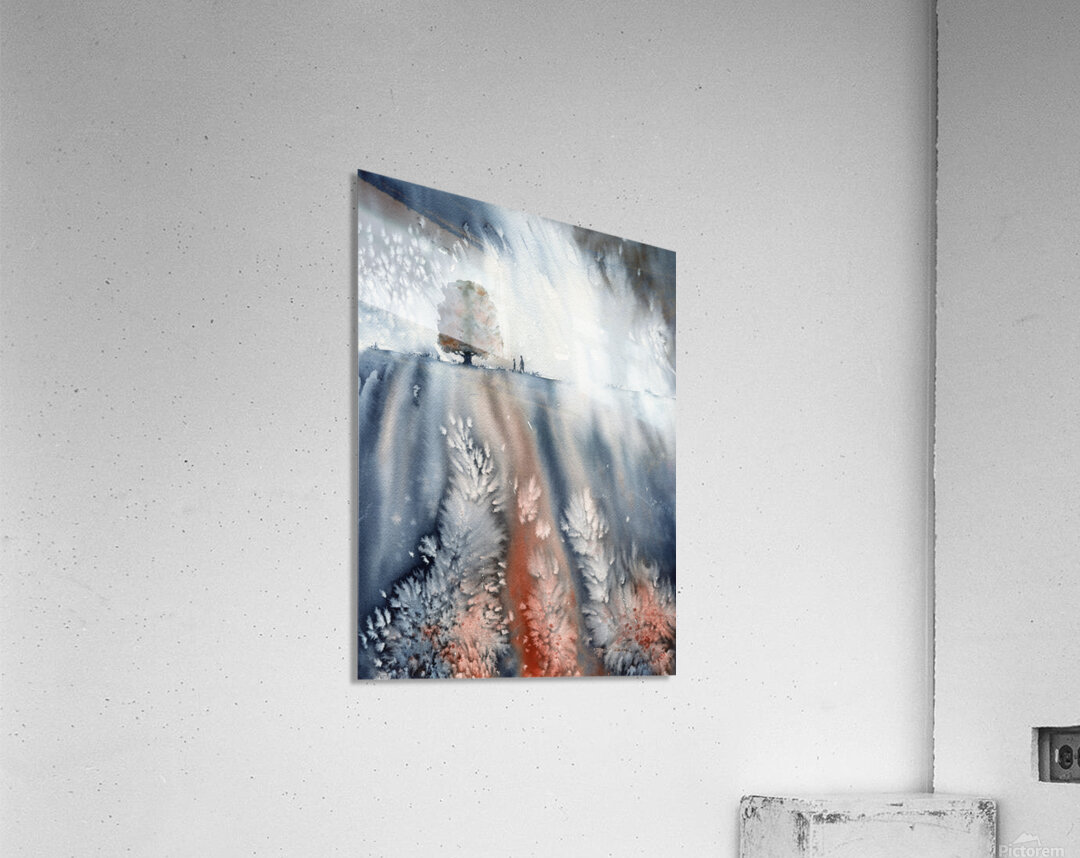 November walk watercolor painting  Acrylic Print