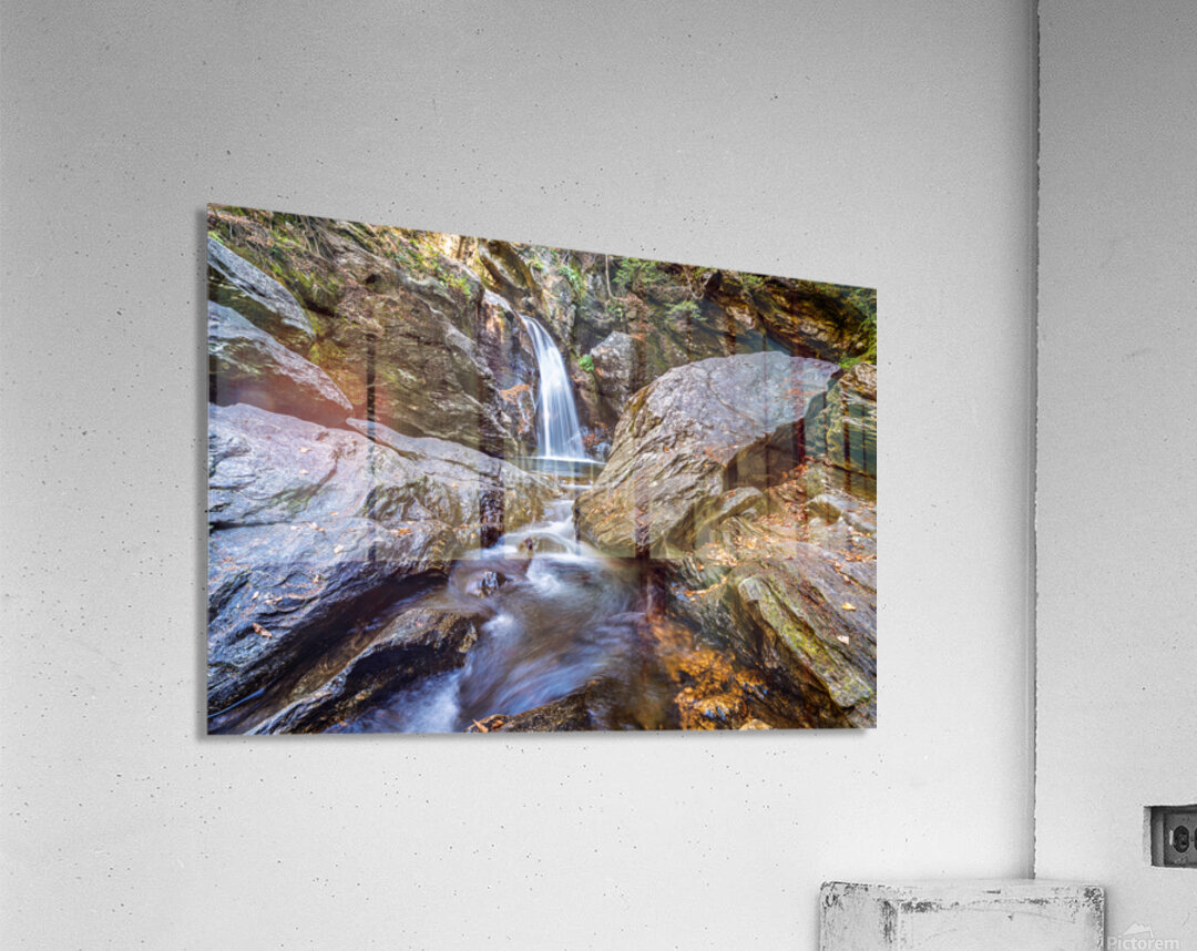 Forest Waterfalls Mossy Rock Dance Acrylic Print