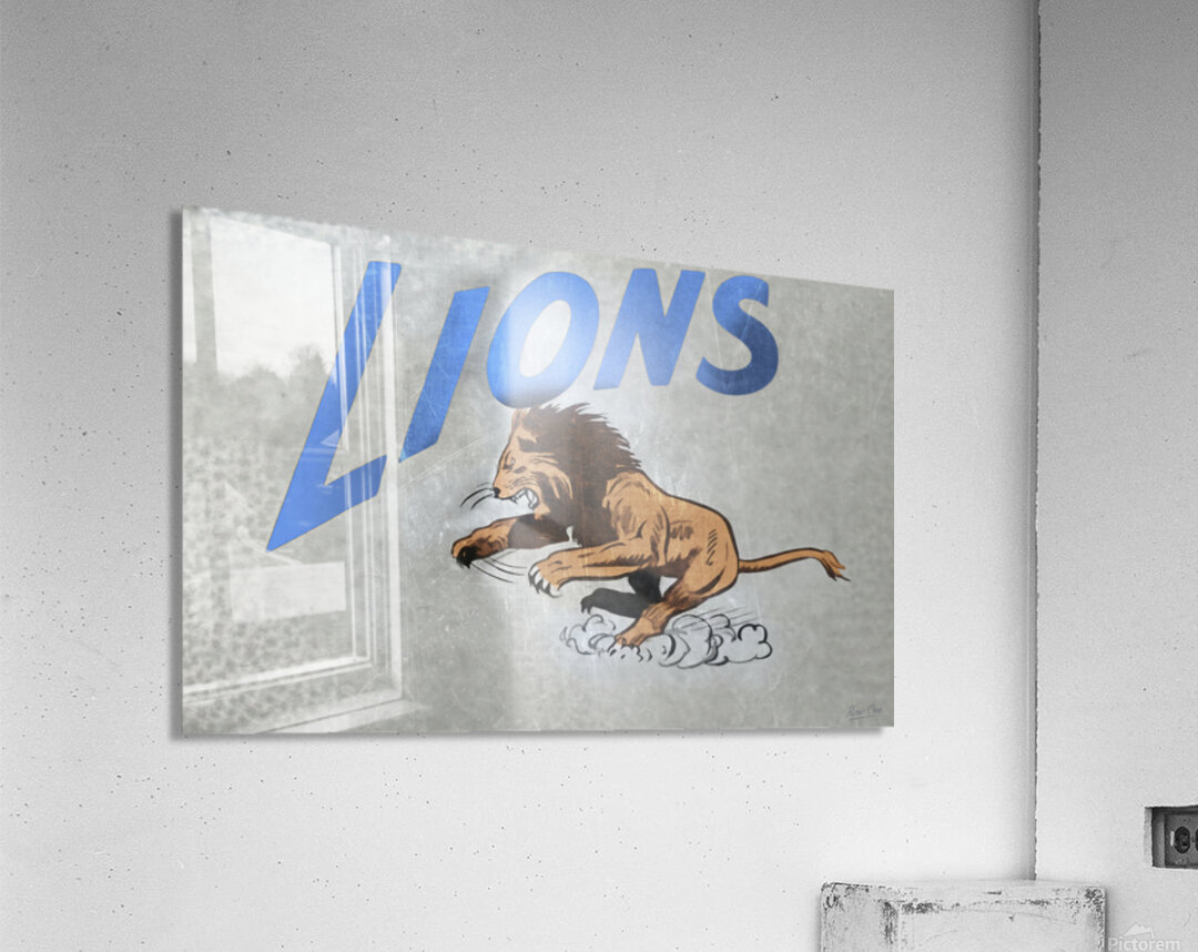 Detroit Lions Art from the 1950s Remixed by Row One Acrylic Print
