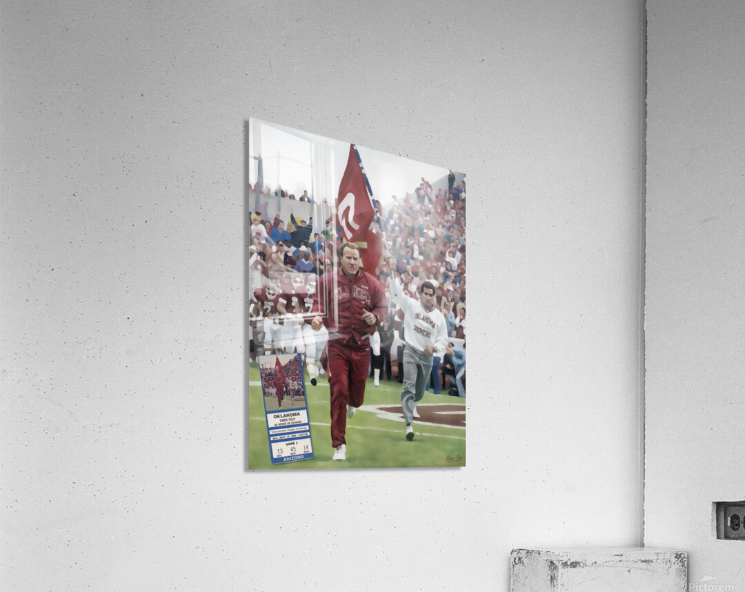 1988 Oklahoma Football Ticket Barry Switzer Art Acrylic Print