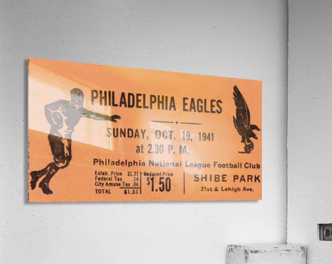 1941 Philadelphia Eagles Ticket Art | Row One Brand Acrylic Print