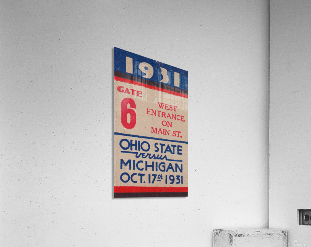 1931 Ohio State at Michigan Ticket Art Acrylic Print