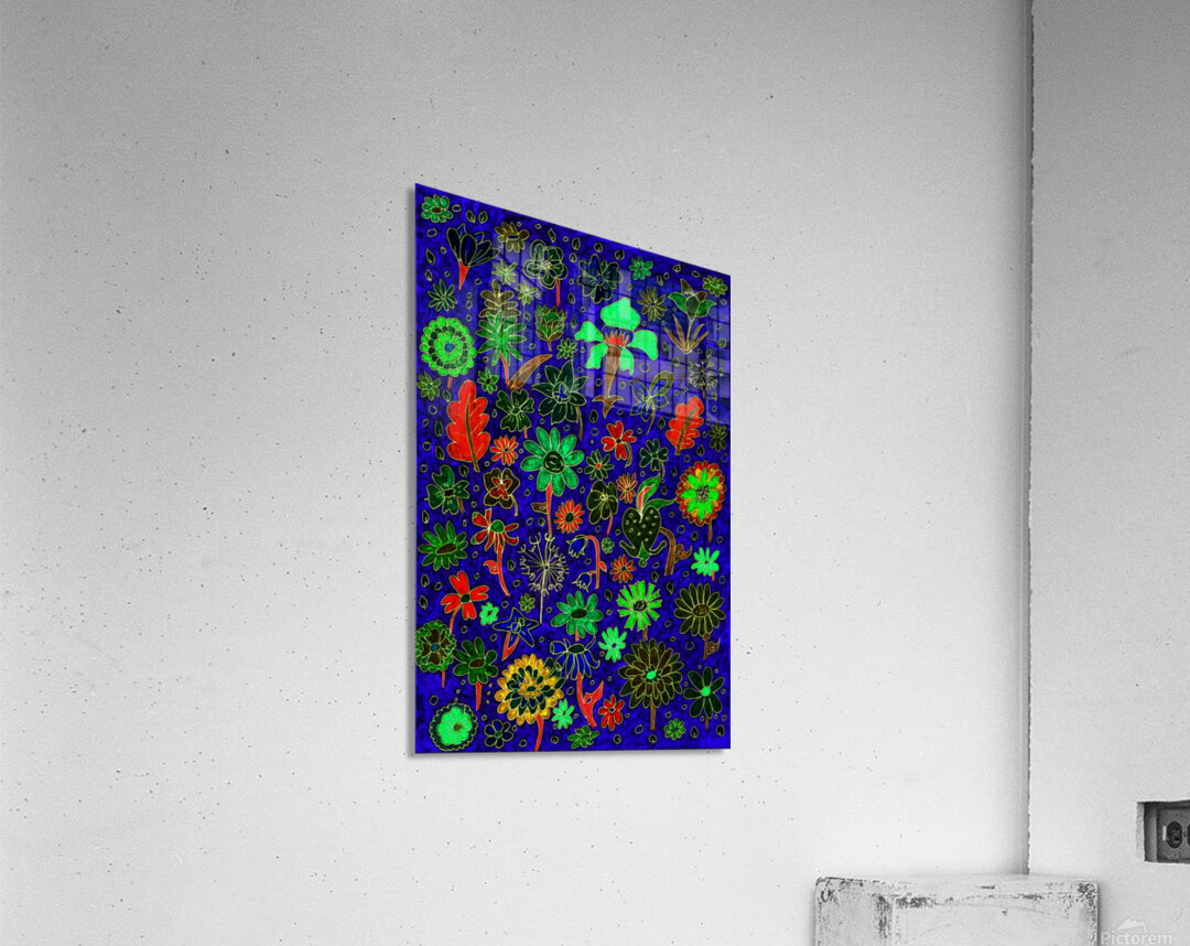 Abstract Dark Florals Acrylic Print