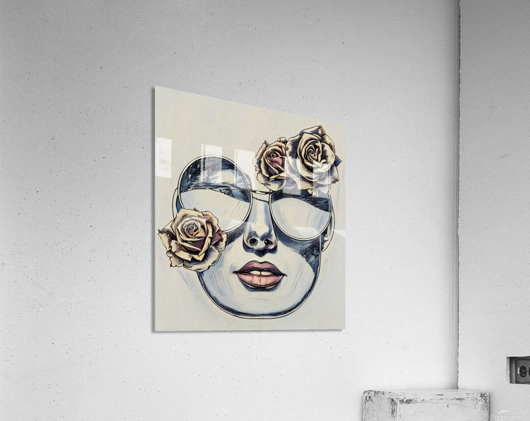 ArtXcl 346 woman sunglasses roses Acrylic Print