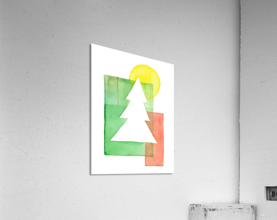 Festive minimalism winter tree Acrylic Print