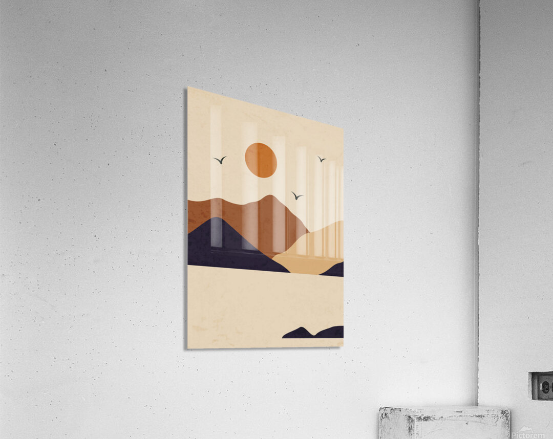 Day and night mountain landscape. b Acrylic Print