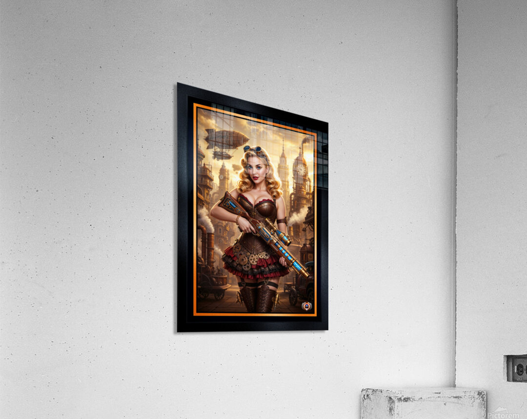 Portrait Of Scivara Vendari Gilded Guardian Of Meyrath Mesmerizing AI Concept Art by Xzendor7 Limited Edition Print Acrylic Print