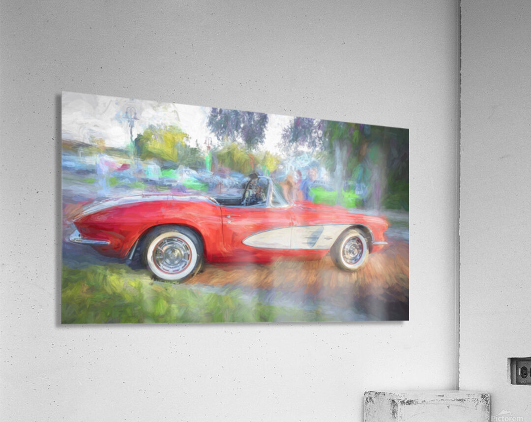 1961 Red Chevrolet Corvette Convertible 2 Acrylic Print