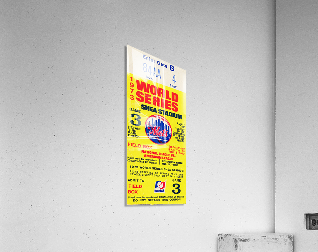 1973 Mets World Series Ticket Wall Art Acrylic Print