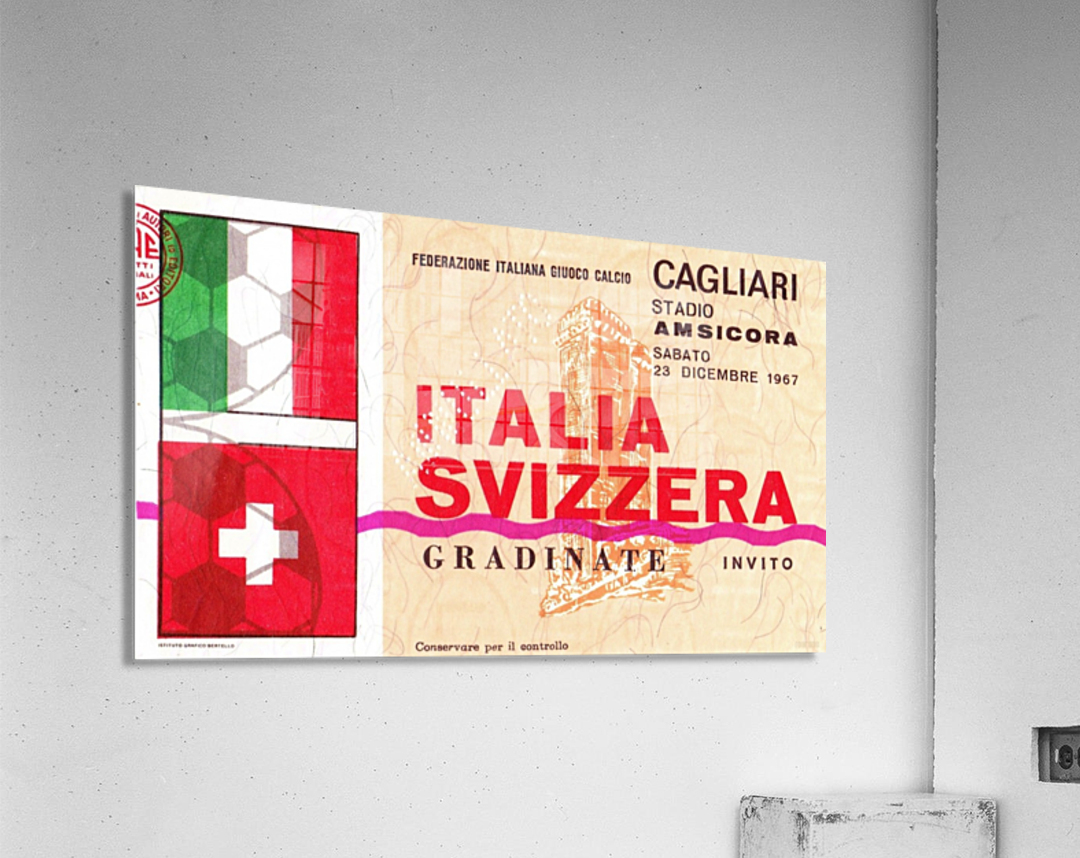 1967_Soccer_Italy vs. Switzerland_Cagliari Stadium_Row One Acrylic Print