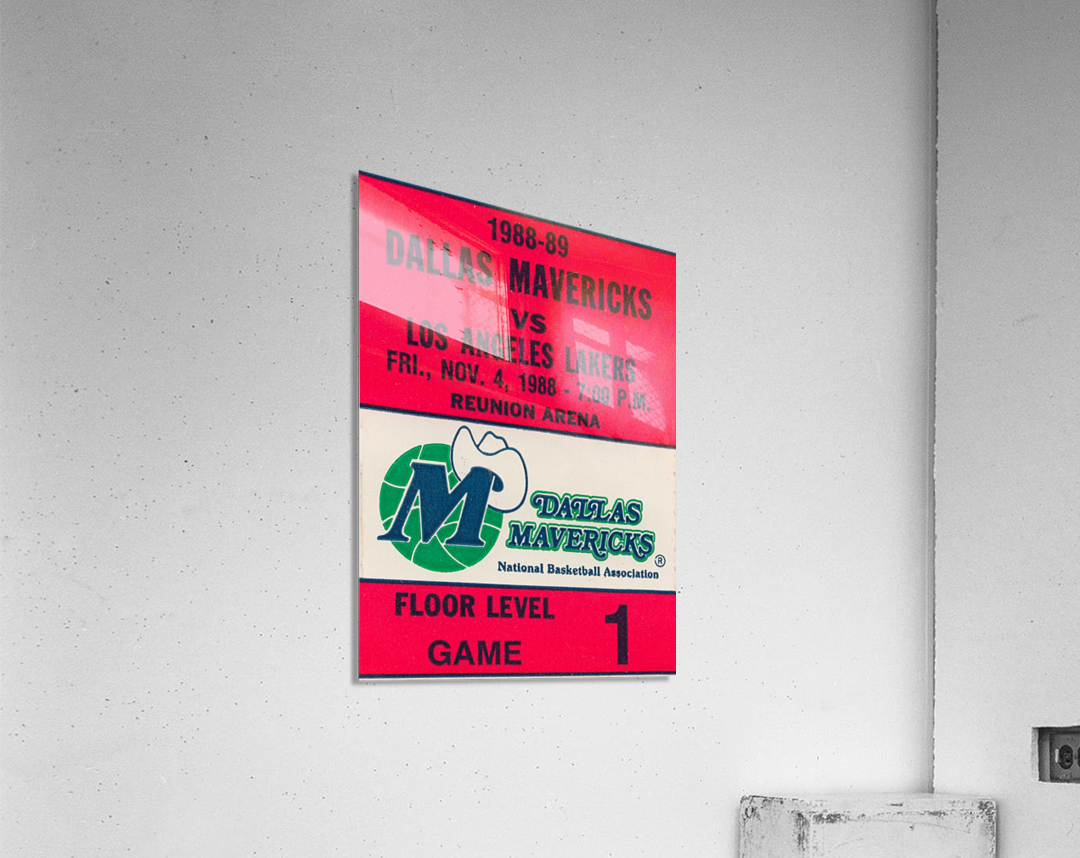 Dallas Mavericks Basketball Ticket Stub Wall Art Print_Sports Ticket Reproduction Acrylic Print