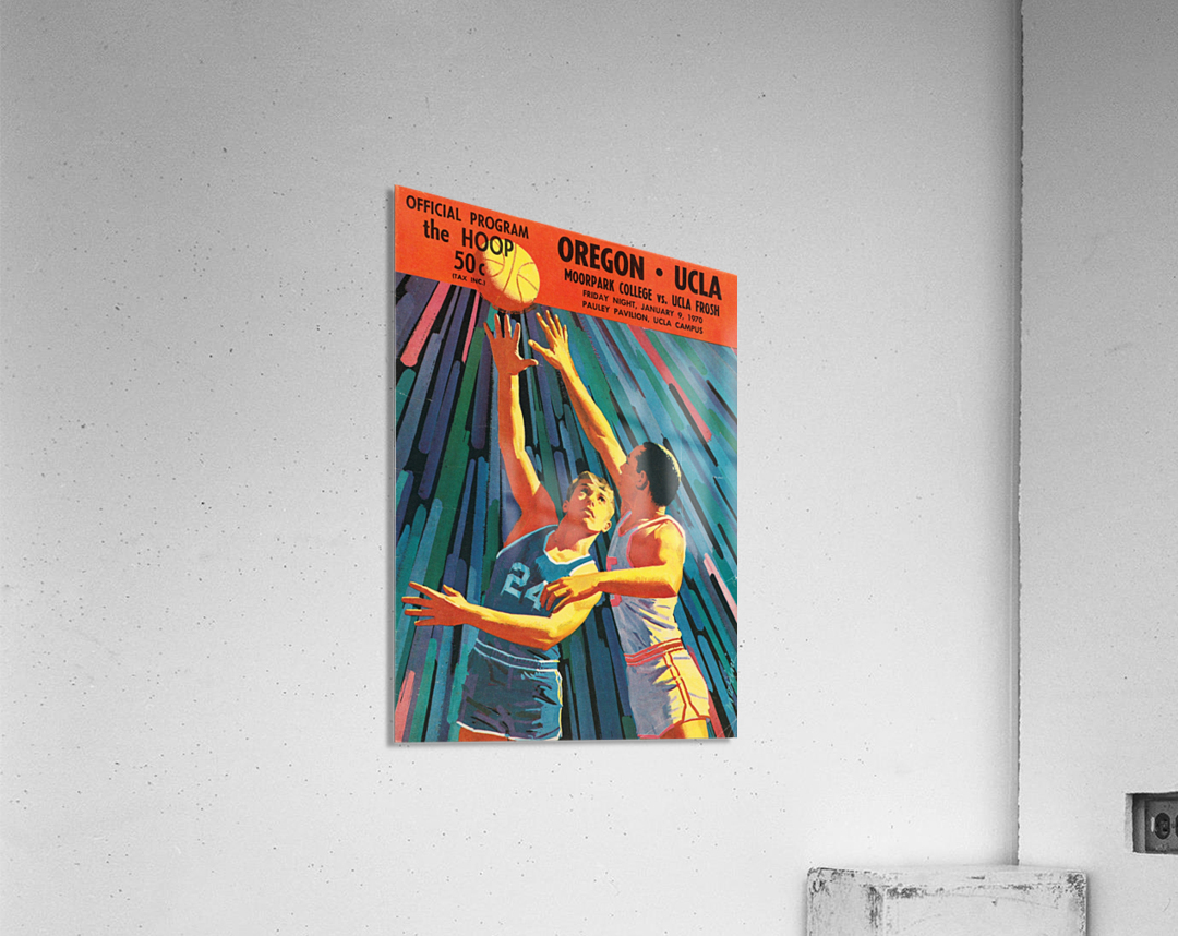 1970 UCLA Bruins Basketball Program Cover Art_Oregon vs. UCLA Bruins Poster Acrylic Print
