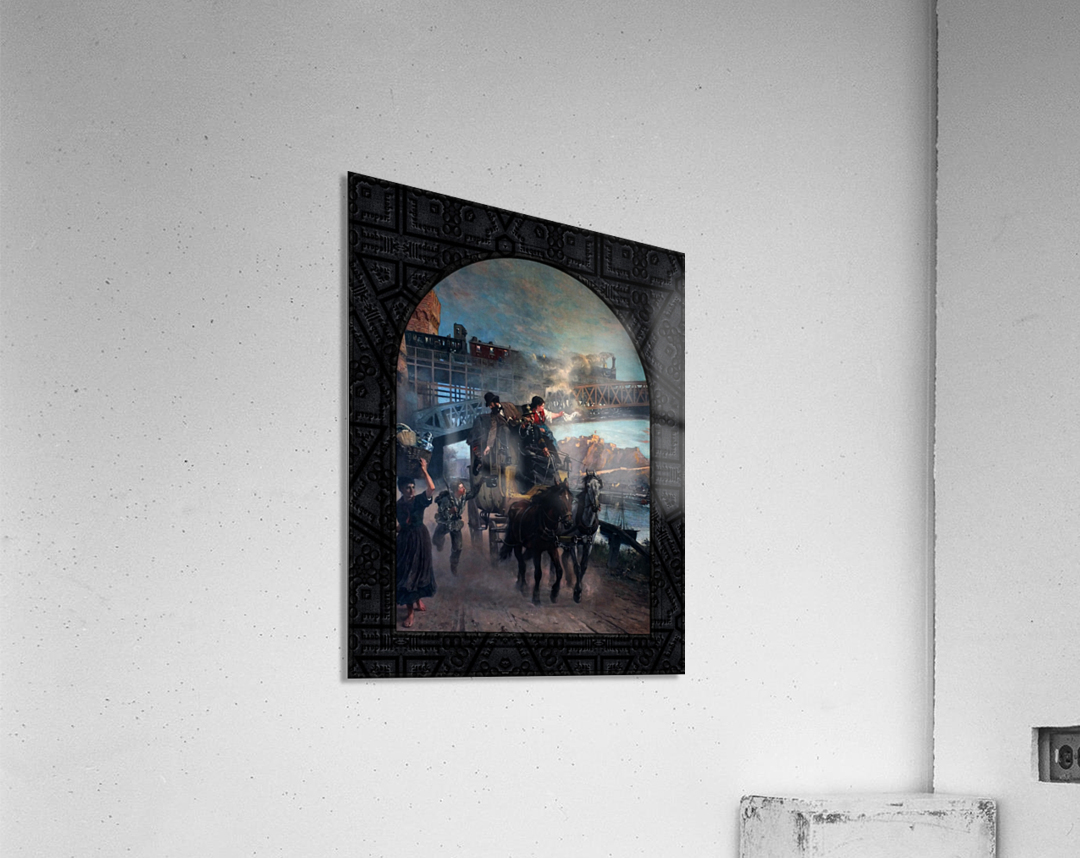 railway bridge by paul friedrich meyerheim old masters fine art reproduction xzendor7 railway bridge by paul