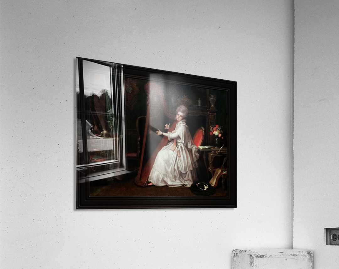 A Lady Playing on the Harp by Richard Cosway Old Masters Classical Art Reproduction Acrylic Print