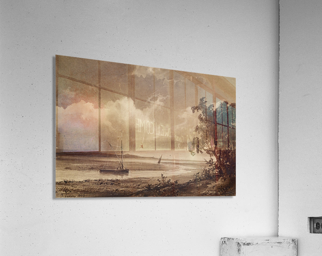 Riverscape with Boats Acrylic Print