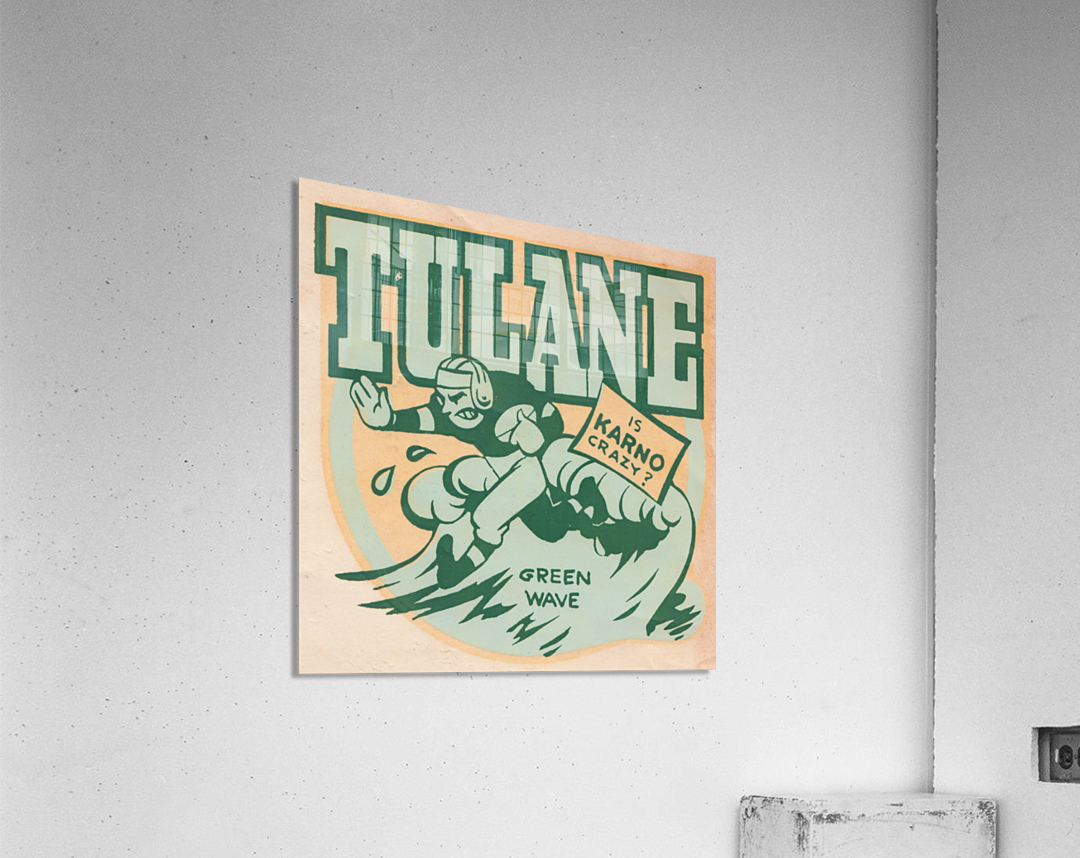 1940s tulane green wave art Acrylic Print